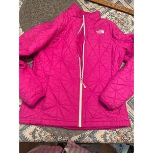 The North Face Womens Pink Thermoball Quilted Puffer Jacket Full Zip Large